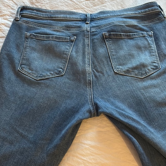 LOFT Blue Ankle Cropped Jeans with rainbow stipe - Picture 5 of 9